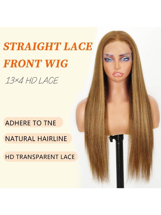 Women\'s Honey Blonde Glueless Synthetic Lace Front Pre-Plucked Hairline 28 Inch